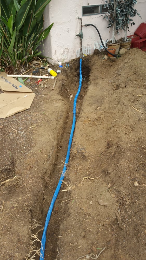 Repair replacement of old galvanized water line